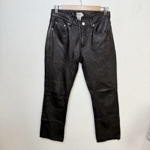 Vintage Y2K Calvin Klein 100%‎ Leather Bootcut Pants Chocolate Brown Women’s 4